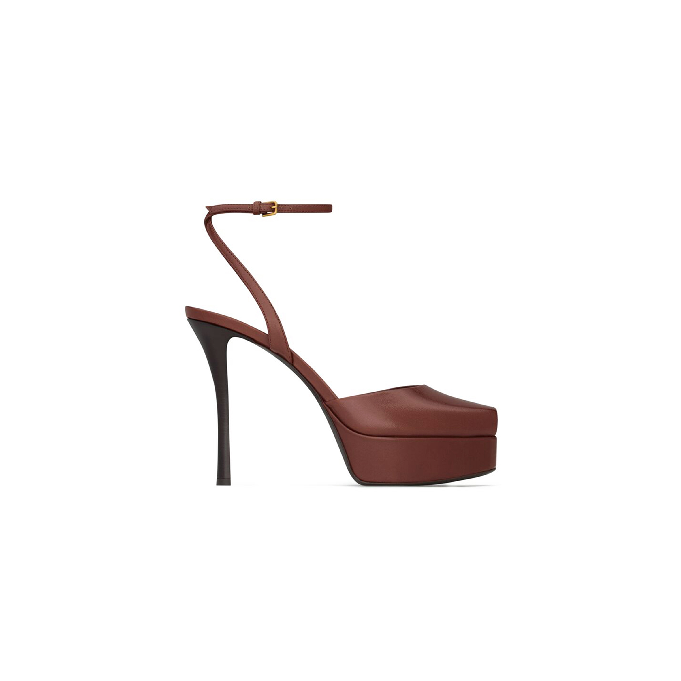 YSL LA SCANDALE PLATFORM SANDALS IN SMOOTH LEATHER 823500AACSQ2603